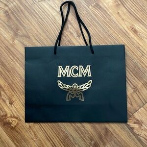MCM Black and Gold Luxury Shopping Bag